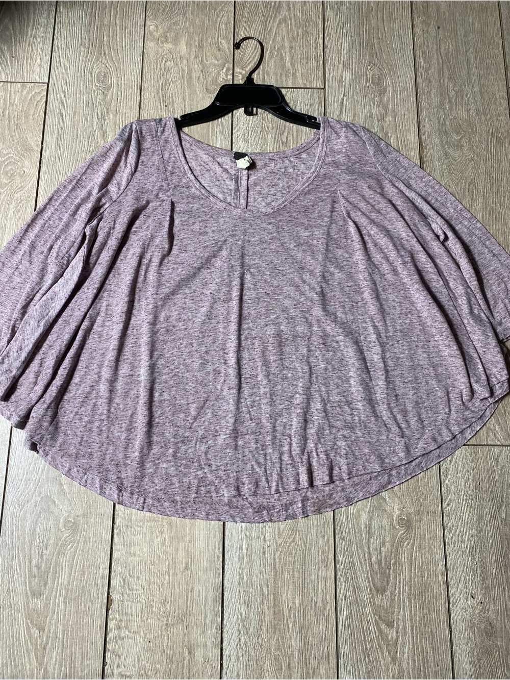 We The Free Womens Oversized 3/4 Sleeve Shirt Size Medium Pink Heathered Top